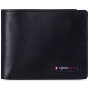 Alpine Swiss Mens Commuter RFID Bifold Wallet 2 ID Windows Divided Bill Section